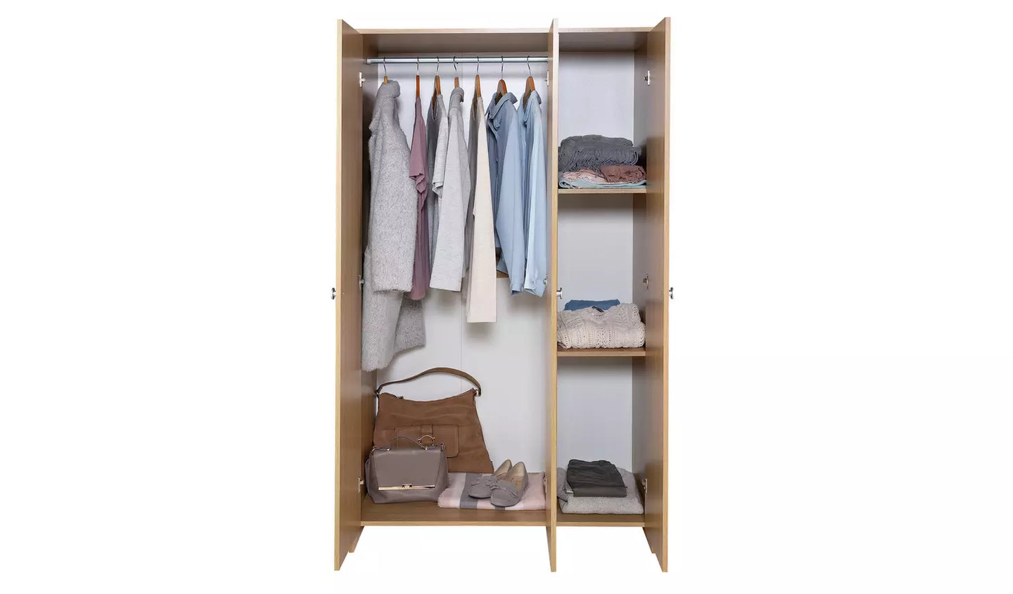 Seville 3 Door Wardrobe - Oak Effect